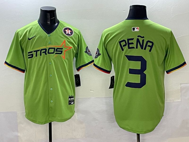 Men Houston Astros #3 Pena Green three generations Joint Name 2025 Nike MLB Jersey style 11->houston astros->MLB Jersey